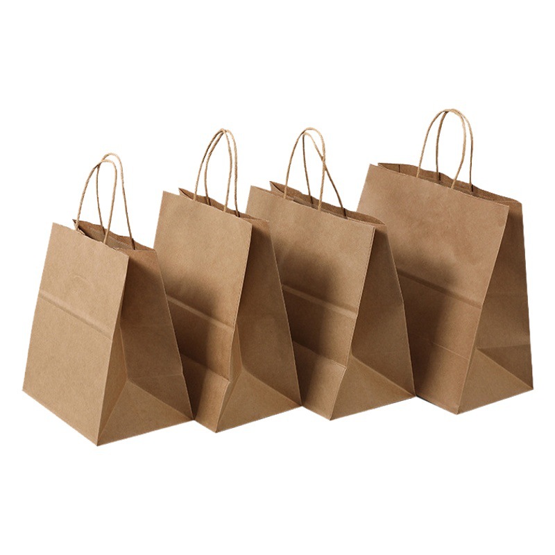 Milk Tea Takeaway Packaging Set Single Cup Paper Holder Kraft Paper Bag Disposable Double Cup Holder Four Cup Holder in Stock