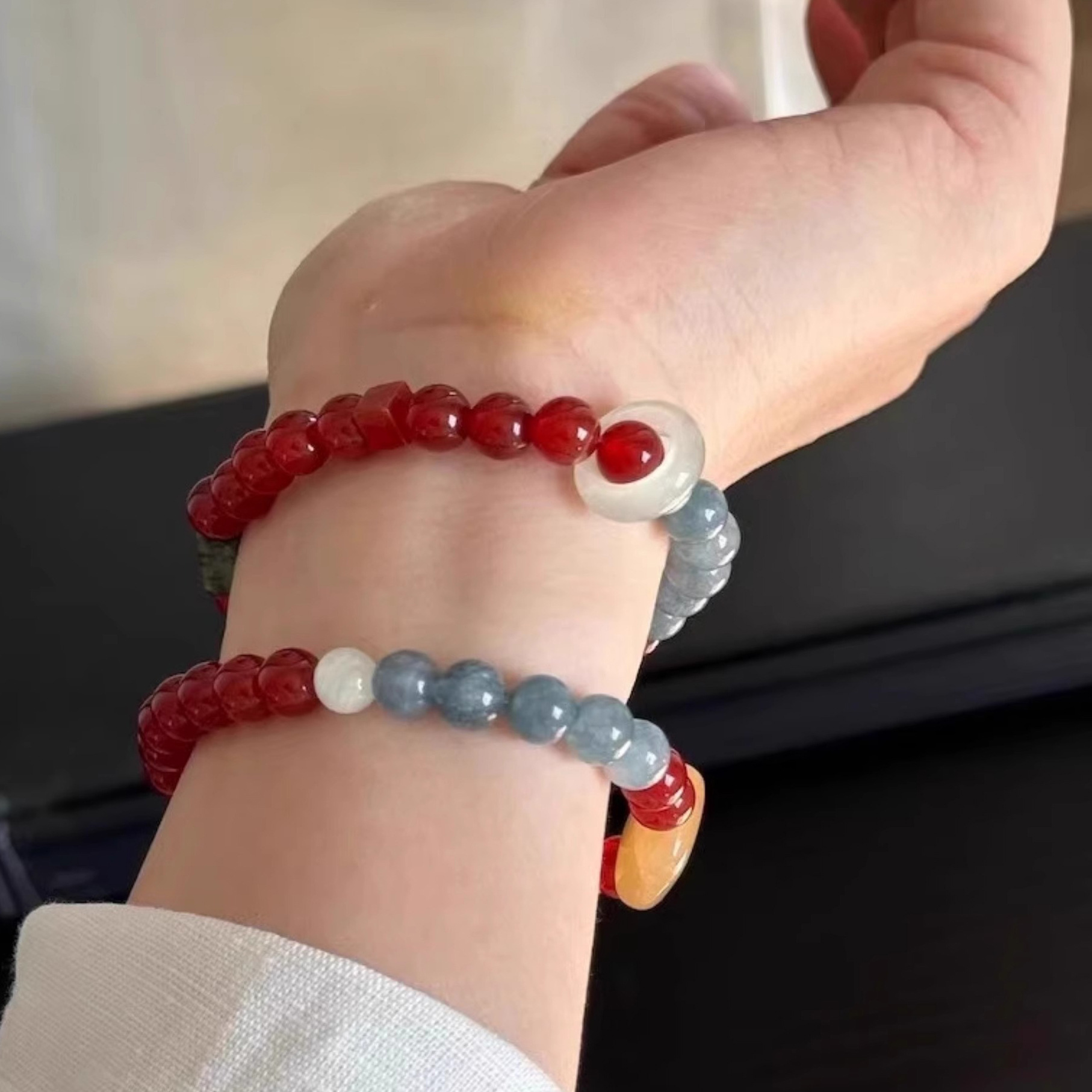 Chinese Style Style Simple Shoushan Stone Bracelet Retro Niche Summer Design Ice Fold Gift Bracelet Beaded Bracelet