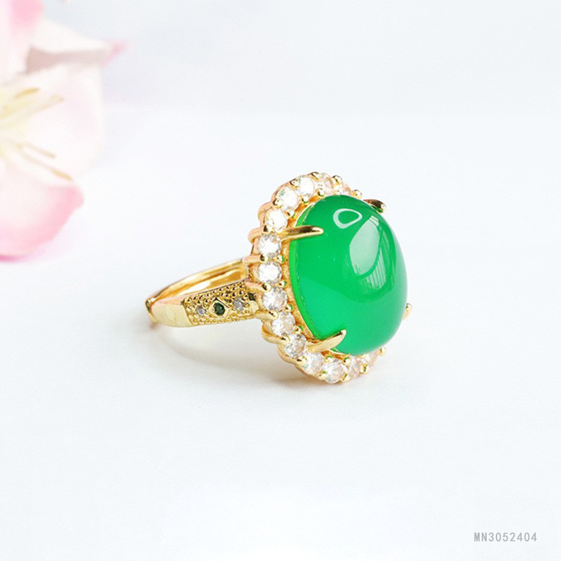 Picture of As Yu ice king green chalcedony ring agate ring jewelry factory wholesale generation MN3052404