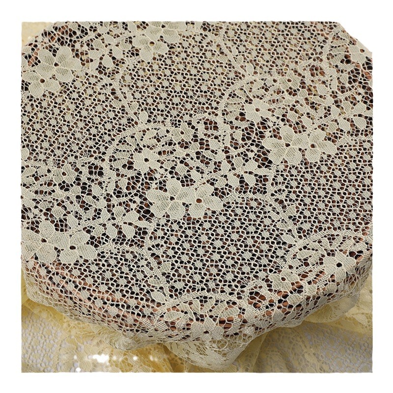 Picture of Autumn and winter new brocade cotton lace fabric two-color elastic flower lace fabric dress dress clothing fabric