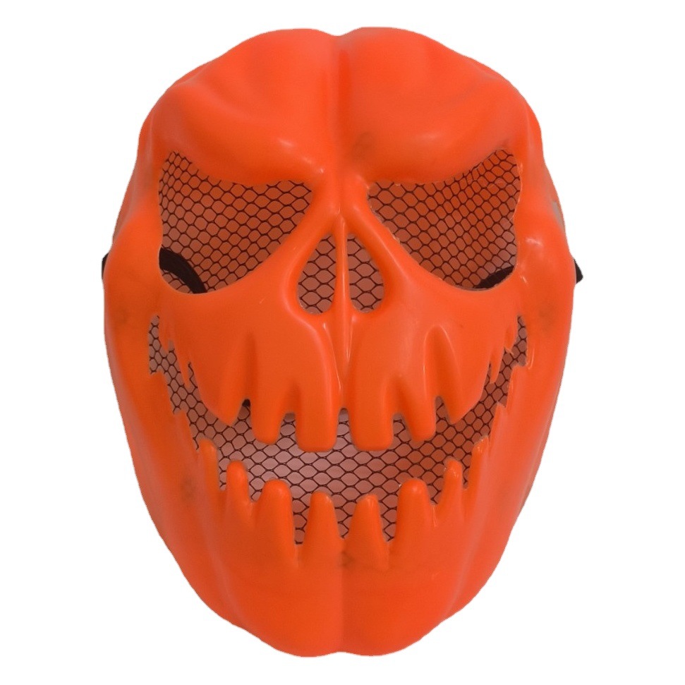 Wenyou Halloween Full Face Foreign Trade Cross-Border Yellow Horror Mask Men's Children's Day Plastic Pumpkin Mask