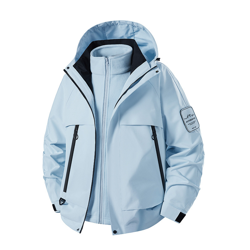 2025 Fall/Winter New Jacket Outdoor Sports Windproof and Waterproof 3-in-1 Two-Piece Comfortable and Warm Mountaineering Clothing