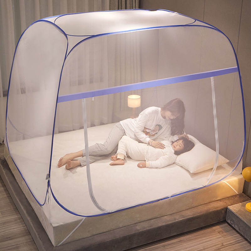 Picture of Summer New Mosquito Net Installation-free Yurt Tent Zipper Bottom One-piece Wire Trellis Foldable Household