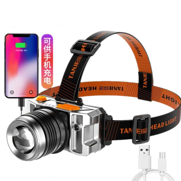 Cross-border LED headlight strong light rechargeable long-range waterproof super bright head-mounted night fishing outdoor induction miner's lamp