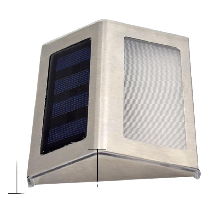 Cross-Border Solar Stainless Steel 3Led Stair Lamp Wall Lamp Outdoor Corridor Lamp Rainproof Step Small Wall Lamp Garden Lamp