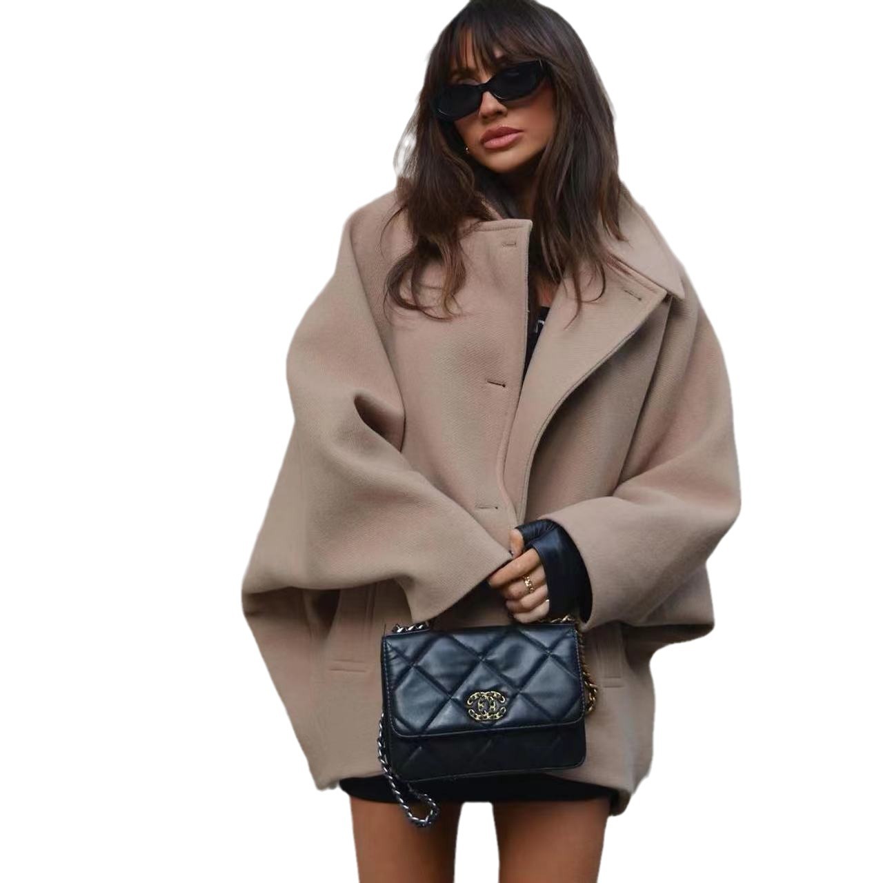 Picture of Foreign Trade 2024 European and American Winter New Style Comfortable Elegant Lapel Long-Sleeved Single-Breasted Loose Fur Outwear for Women