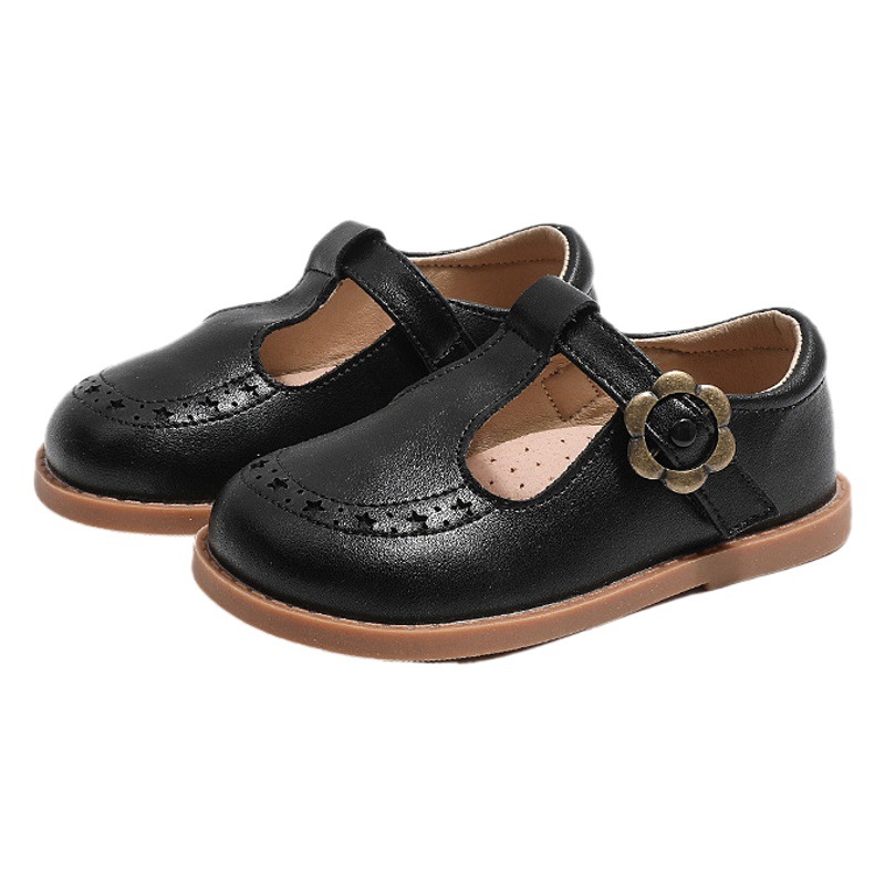 Girls' Shoes 2025 Spring and Autumn New Leather Shoes Children's Princess Shoes Genuine Leather Non-Slip Baby Leather Shoes Cowhide Trendy