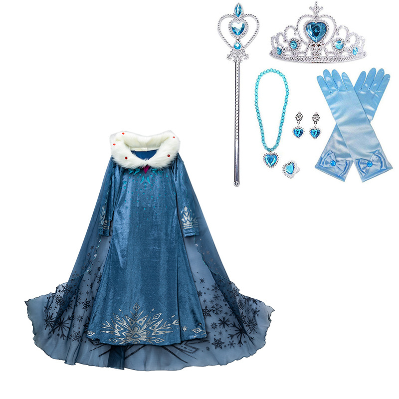 Picture of Foreign trade girls dress custom-made Frozen Princess Aisha dress wholesale Aisha sweater dress autumn and winter new