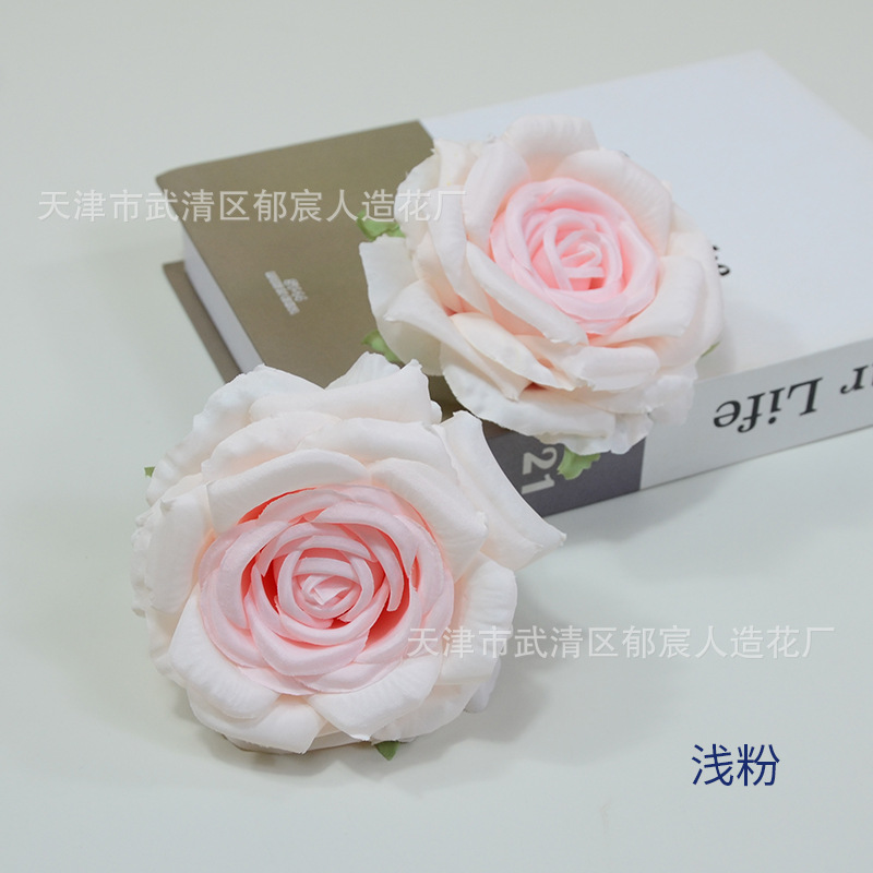 Picture of Simulated Flower Curled Rose Flower 12cm Safe Rose Wedding Background Wall Decoration Arch Flower Arrangement Gift Box with Flowers