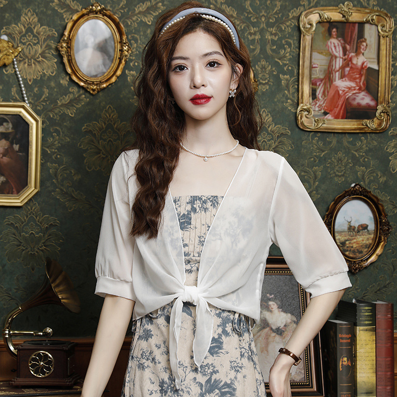 Thin Super Fairy Chiffon Sun Protection Clothing for Women in Summer 2025 New Style with Skirt and Shawl and Cardigan Top