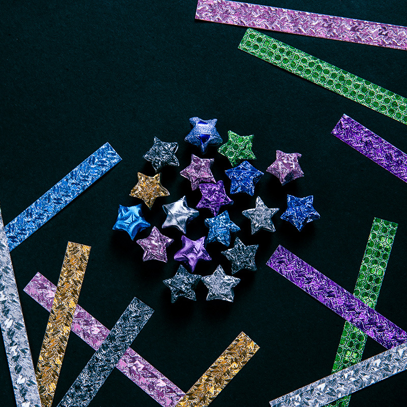 Picture of Star Origami Strips Colorfulful Wishing Five-Star Lucky Star Art Kidsren's Birthday Foldableing Handmade Gifts Summer Vacation Colored Paper