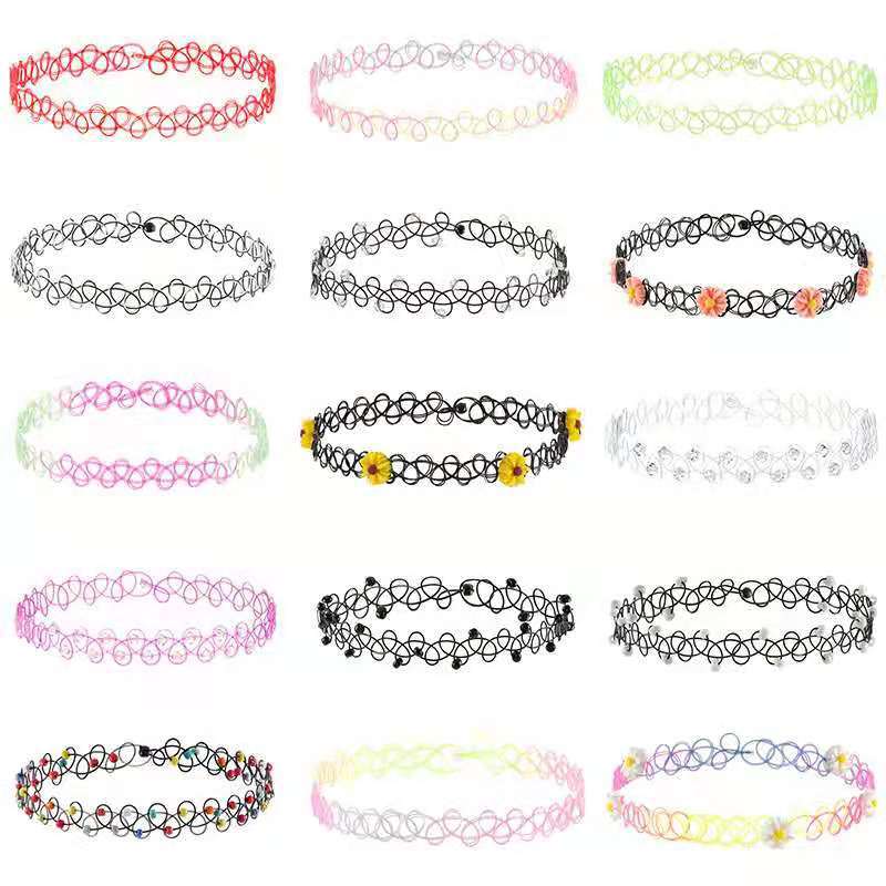 Picture of Fishing line necklace hand woven fishing line tattoo vintage necklace clavicle chain fashion factory in stock wholesale