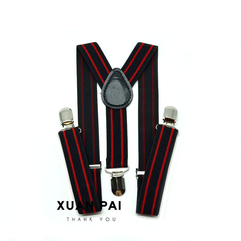 Picture of Children's 2.5cm Strap Clip Vintage Striped Series Boys and Girls Universal Suspender Belt Baby Autumn and Winter Pants Clip