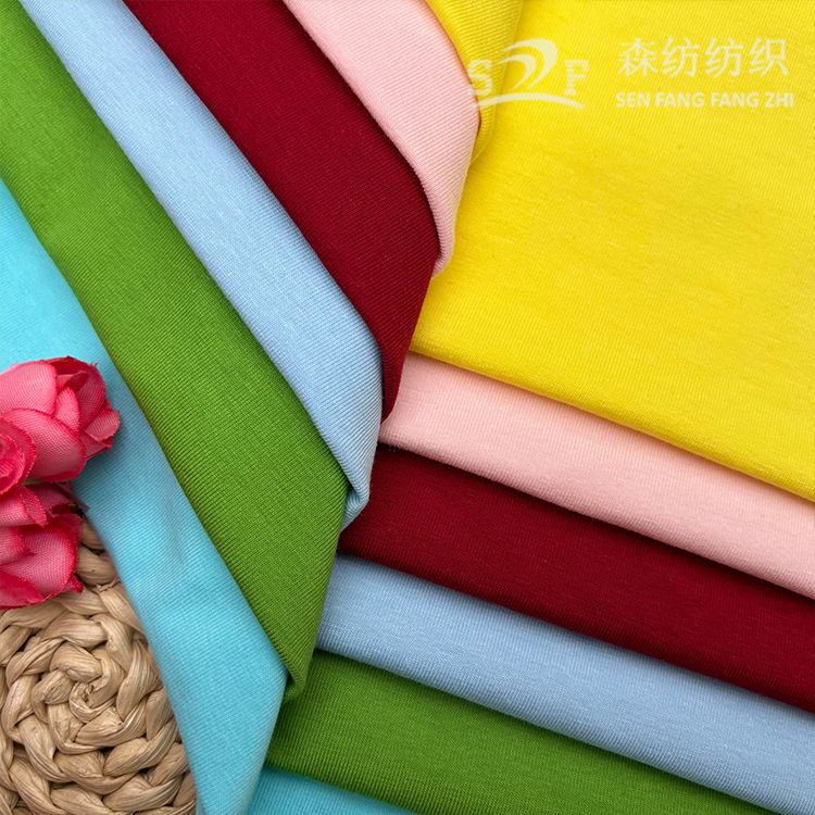 Picture of 32 Cotton Bracer T Blood Knitted Fabric Combed Yaru Cotton Spandex Jersey Cotton Plain Stretch Fabric