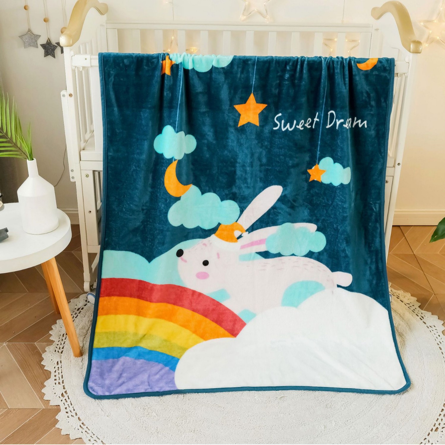 Picture of Children's Blanket Kindergarten Spring and Autumn Baby Coral Fleece Blanket Spring and Summer Single Layer Thin Blanket Office Nap