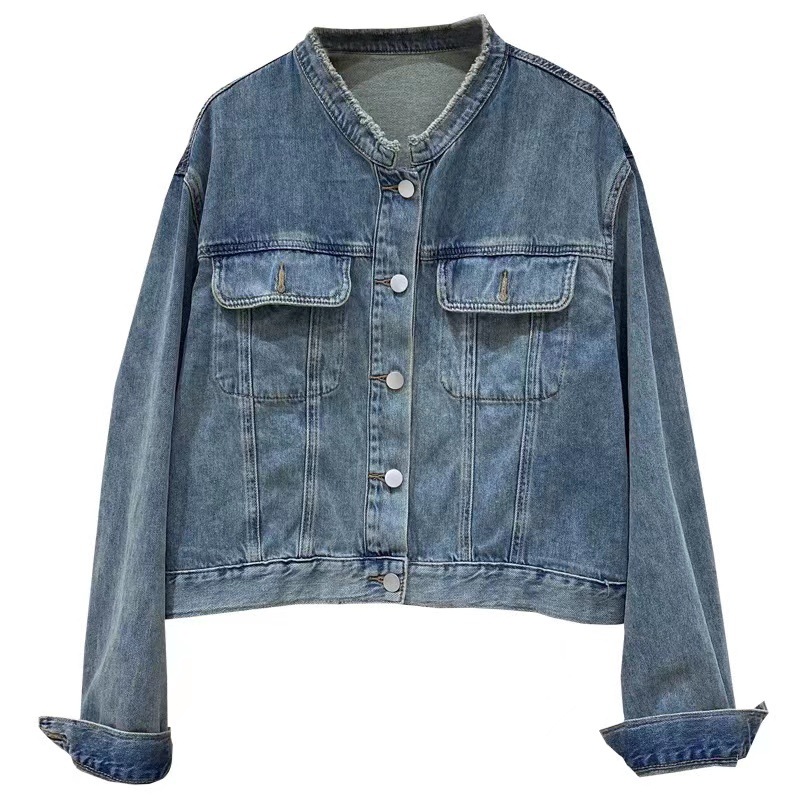 Picture of Jiakun Spring and Autumn Korean Fashion Beaded Short Denim Coat Women's Long Sleeve Jacket Shoulder Jacket Fashionable Beaded Beads