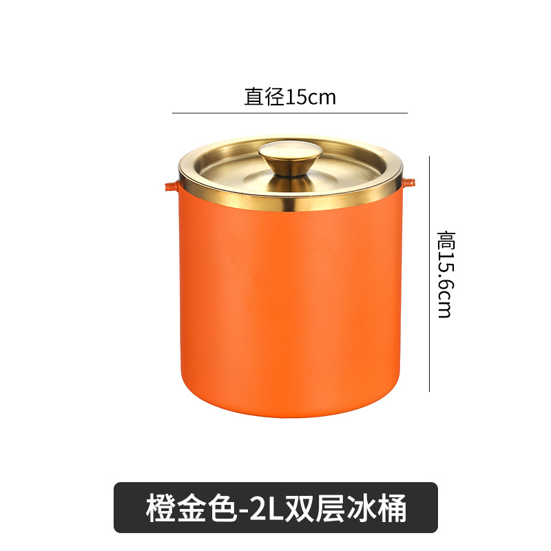 Picture of Amazon Stainless Steel Double-Layer Ice Bucket Bar Champagne Red Wine Beer Commercial Ice Bucket Stainless Steel Bucket