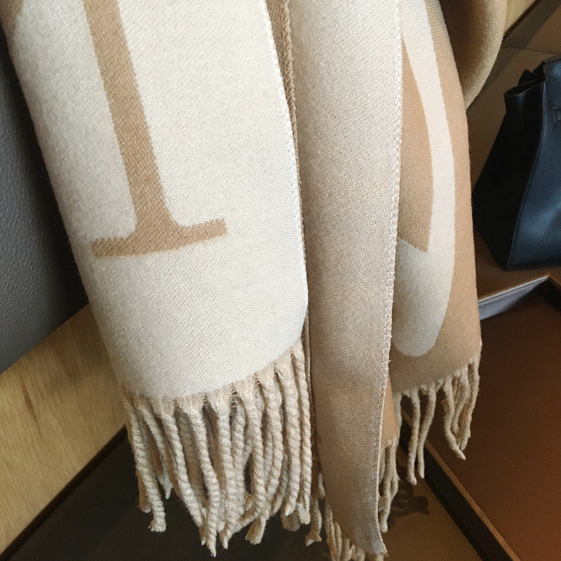 Picture of South Korea Dongdaemun Scarf Shawl Dual-use Women's Autumn and Winter Thick Warm Double-sided Air Conditioning Cloak All-match Soft Waxy Scarf