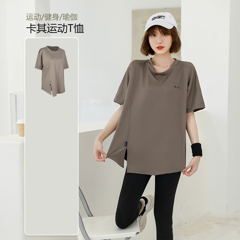 Picture of Running suit Women's Summer Outdoor Morning Running Sports Long-sleeved Three-piece Set Loose plus size Yoga Fitness Suit for Beginners
