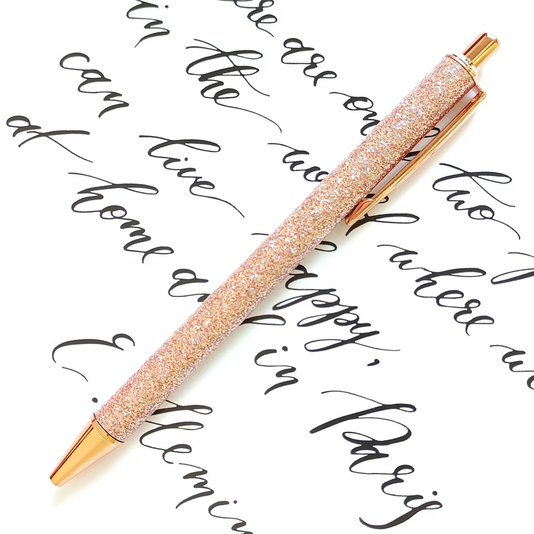 Picture of Press ball pen spot wholesale gold pink press pen creative rainbow PU foreskin gift advertising