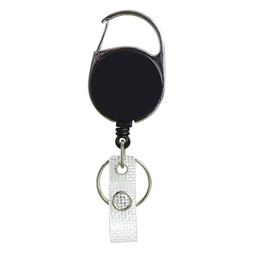 Retractable full-plane printing easy-pull buckle metal back clip plastic frosted telescopic buckle card cover anti-lost buckle easy-pull