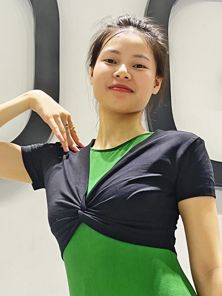 Ballet Dance Short-sleeved Top Practice Dress Women's V-neck Gymnastics Dress Cotton Sports Yoga Chinese Dance Dress