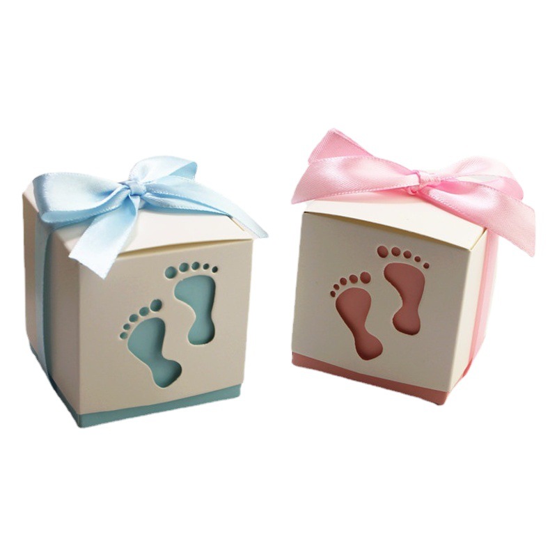 Baby Birthday Party Gift Box Packaging, Cut Out Stroller Candy Box, European Candy Box, Cute Foot Wedding Candy Box