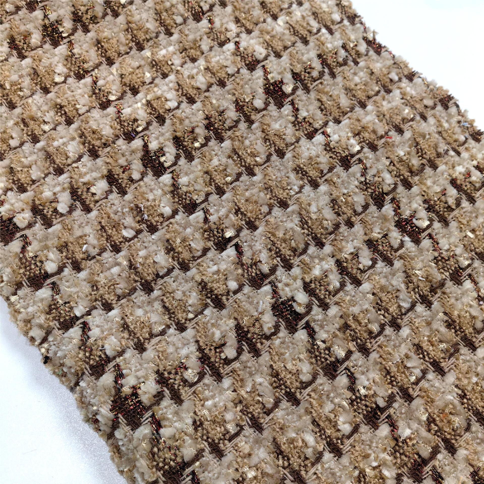 Picture of Slub tweed plaid bright silk chenille houndstooth children's clothing woolen small plaid autumn and winter overcoat fabric