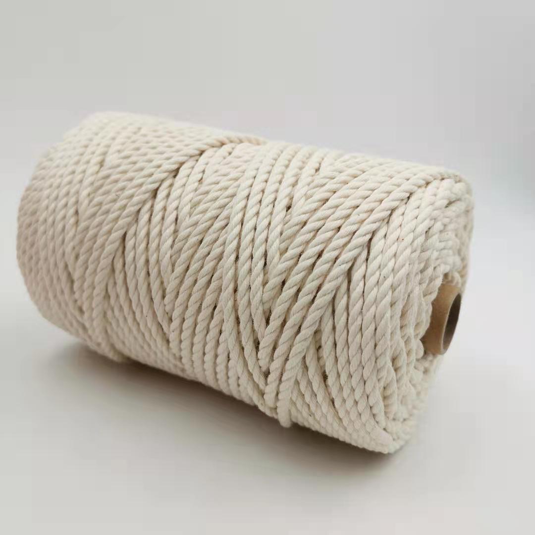 2mm 3mm 4mm 5mm 21 Pure Cotton Rope Three Strand Twist Rope High Quality Handmade Rope Partial White Natural Color Cotton Rope