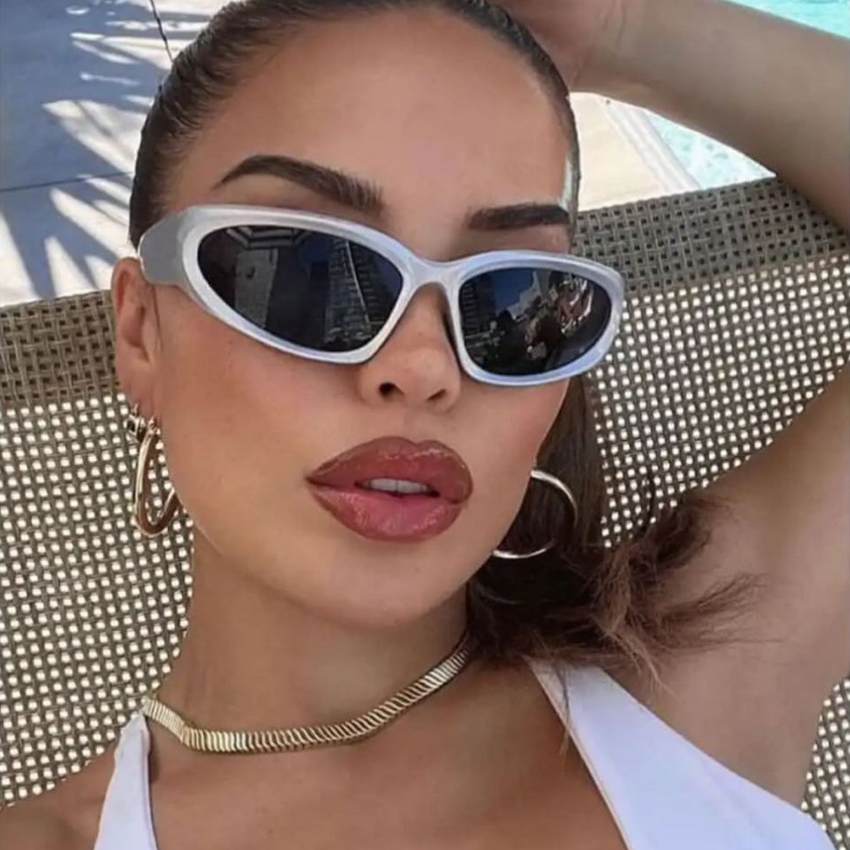Trendy Futuristic European and American Y2K Sports Sunglasses Style Goggles Fashionable Sunglasses for Men and Women Trendy Party Glasses