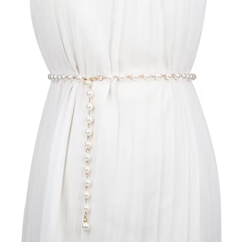Europe and the United States cross-border jewelry fashion imitation pearl waist chain female high sense adjustable hot girl body chain decoration manufacturers wholesale