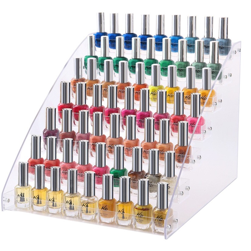 Multi-layer acrylic cosmetic display rack acrylic plexiglass supermarket makeup nail polish display rack batch