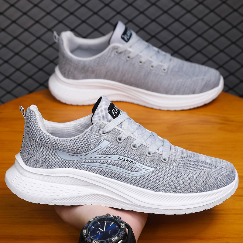 New casual breathable mesh men's running casual shoes ultra-light high elasticity soft sole lightweight shoes men's shoes sneakers