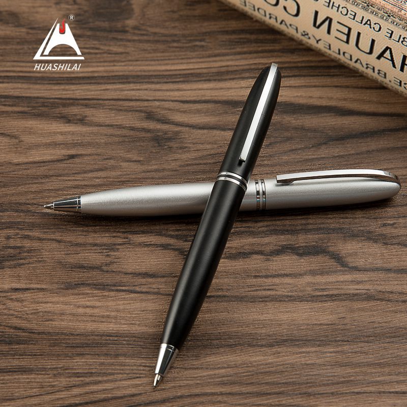 Wholesale Metal Wire Cutting Brass Clip Rotating Ballpoint Pen Business Advertising Gift Oil Ball Pen Printed LOGO