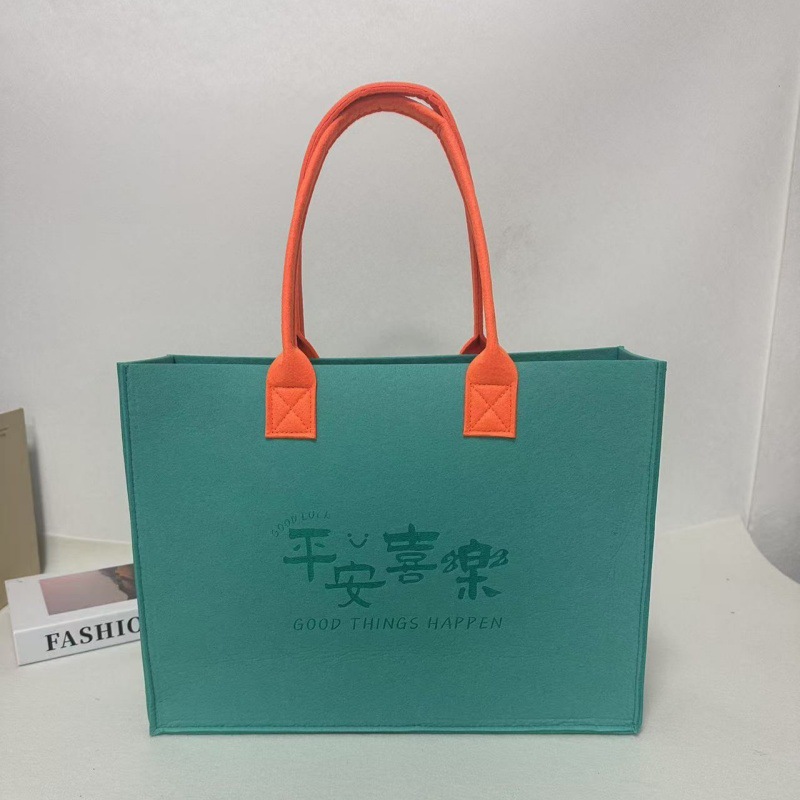 Picture of In-Stock Wholesale Mid-Autumn Felt Bags with Traditional Chinese Style, Various Styles Available, Thickened Large-Capacity Felt Tote Bags