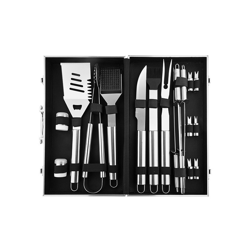 Picture of Amazon barbecue combination suit aluminum box Stainless Steel Grill suit bbq barbecue tool Grill combination