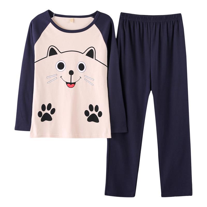 Picture of Wholesale spring and autumn winter pajamas women's thin long sleeve trousers cartoon cute wind small student home clothes suit