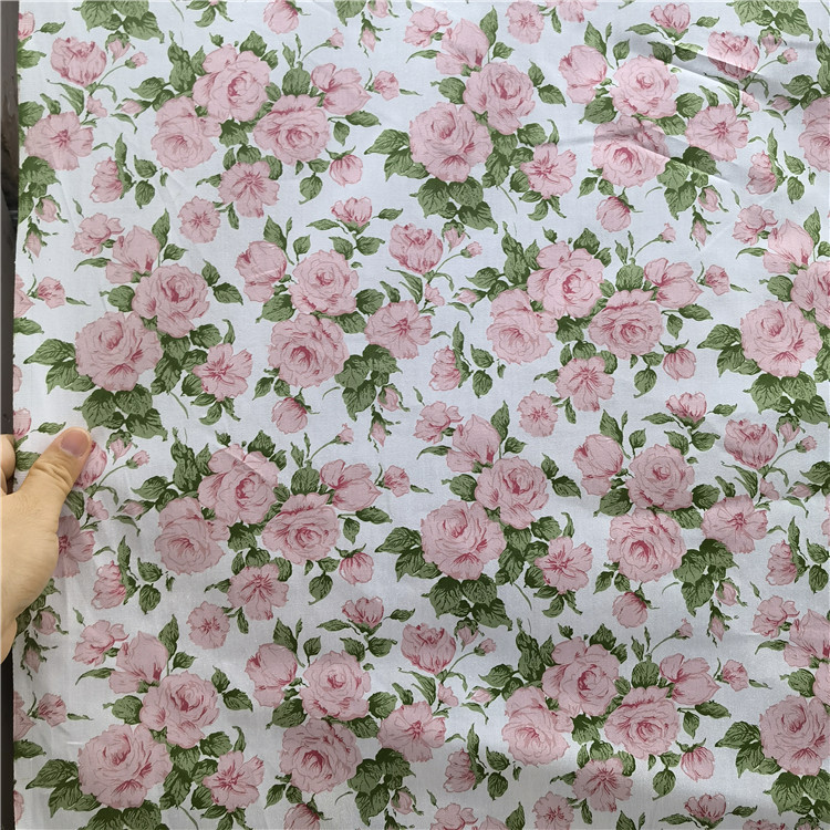 Picture of 3 Color Rose Cotton Twill Printed Fabric Bedding Handmade Home Clothes Pajamas Doll Fabric Wholesale