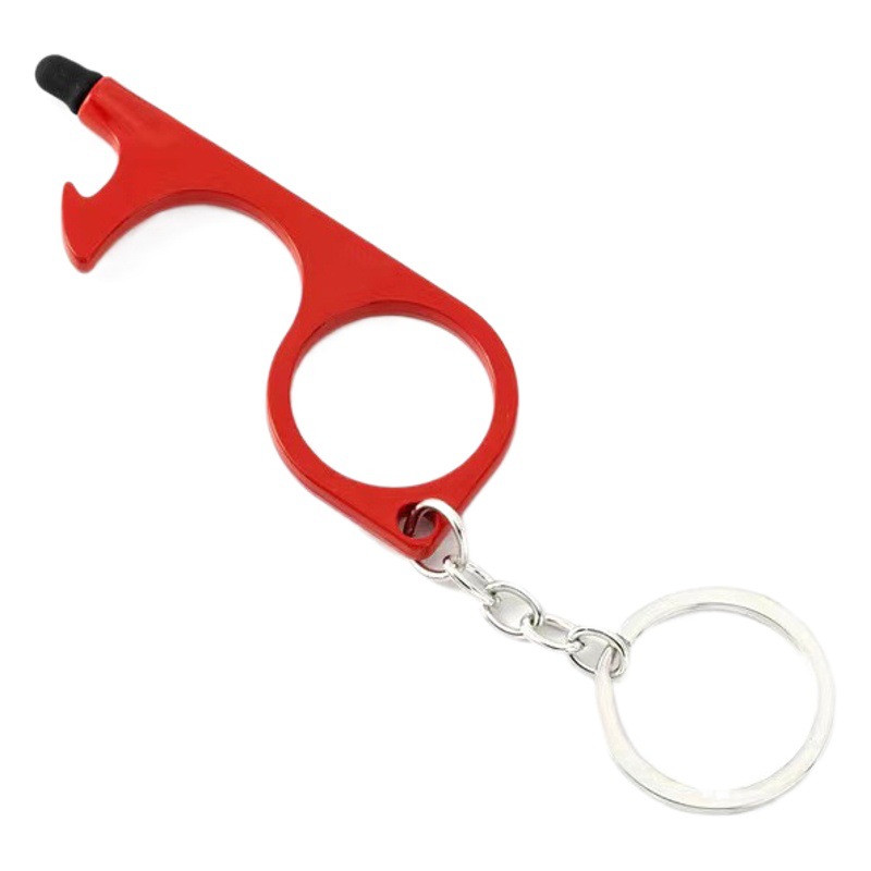 alloy touch screen according to elevator multi-function EDC door opener non-contact epidemic prevention key chain