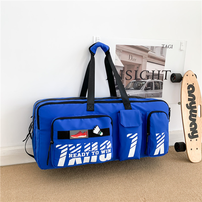 Picture of New badminton bag shoulder rectangular bag generous bag large capacity portable tennis bag men and women sports fitness