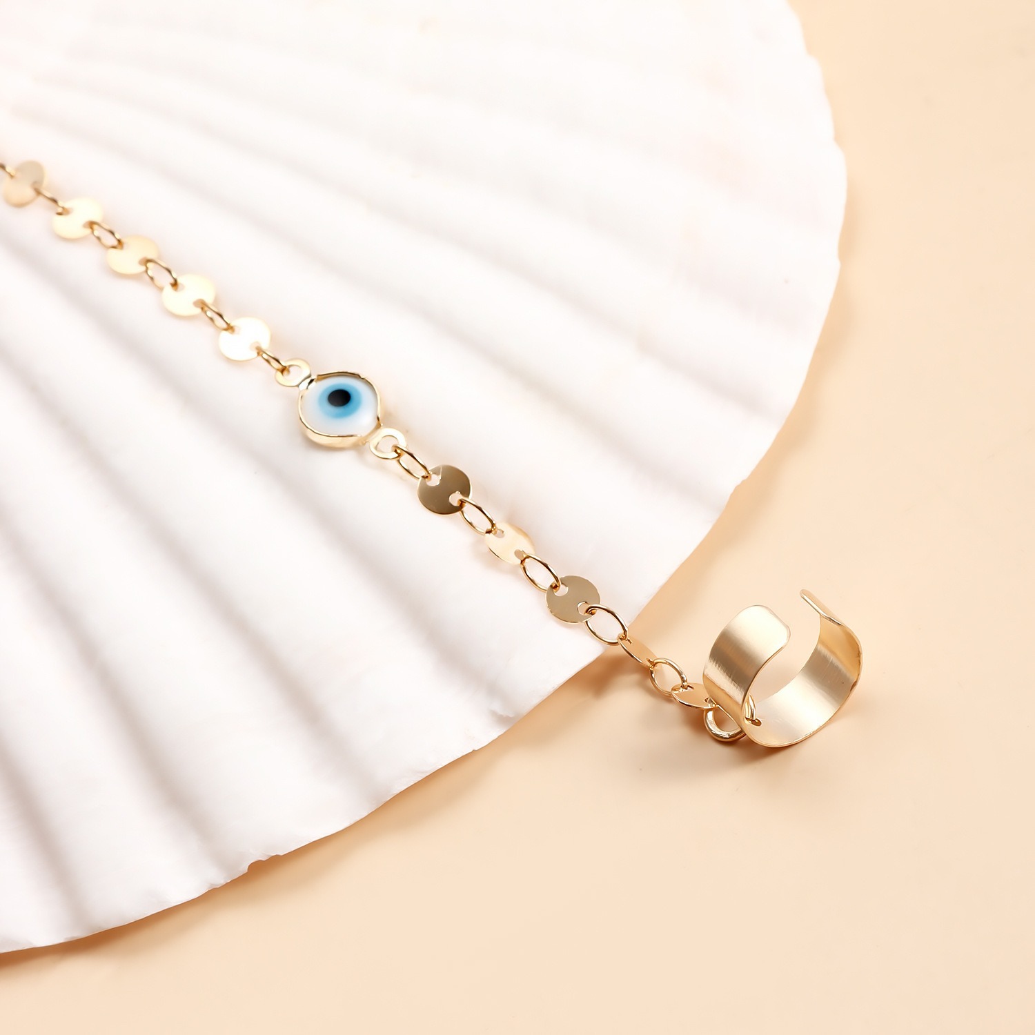 Picture of European and American Cross-border Jewelry Simple Single Layer Devil's Eye Chain Perforation-free Nose Decoration Temperament Personalized Nose Spike Nose Ring for Women