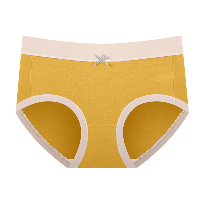 Picture of Underwear Women's Modal Anti-bacterial File Soft Skin-friendly Breathable Comfortable Macaron Color Contrast Mid-waist Briefs