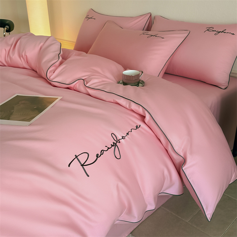 Picture of Advanced Sense 60 Light Luxury Long-staple Cotton Cotton Bed Four-piece Cotton Embroidered Quilt Cover 100 Cotton Bed Sheet Mattress 3