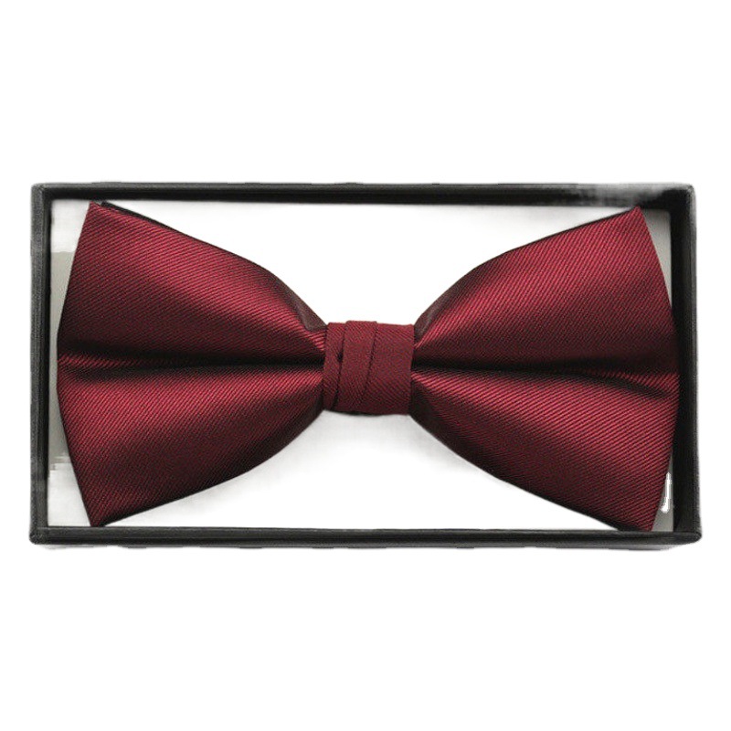 Picture of Bow tie men's wedding wedding groom best man Korean suit wine red red men's bow tie fashion