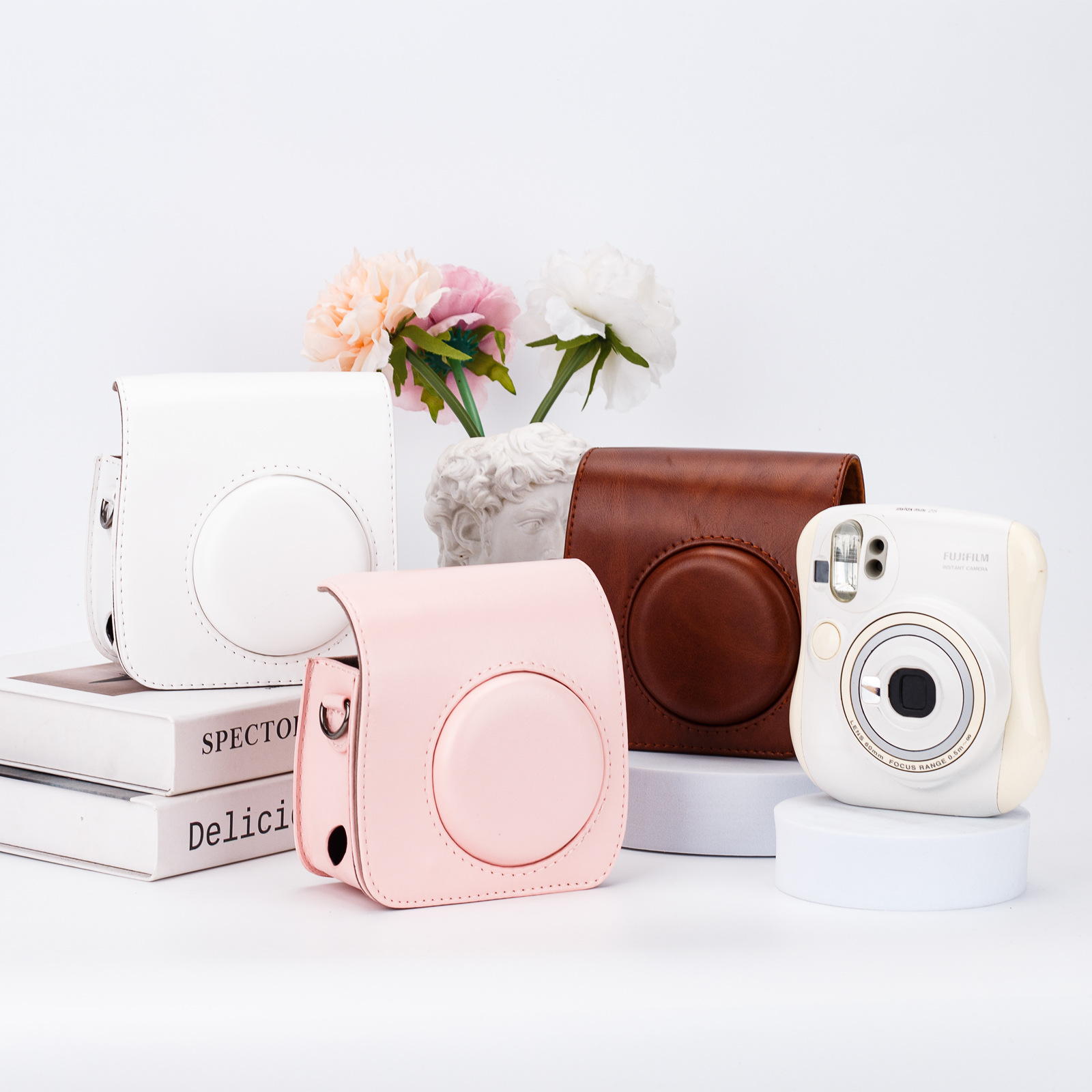 Picture of A generation of hair for the clapper mini25 camera solid color PU camera storage bag messenger bag