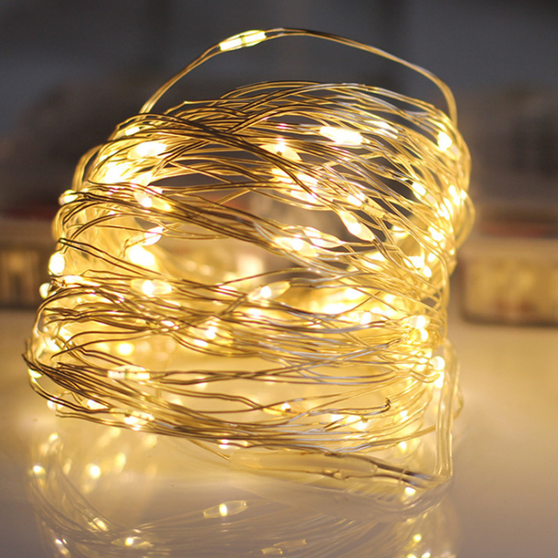 Picture of 1 meter 10 lights warm color led string copper light wire three flash cake flowers decorative light bar accessories gift box string lights