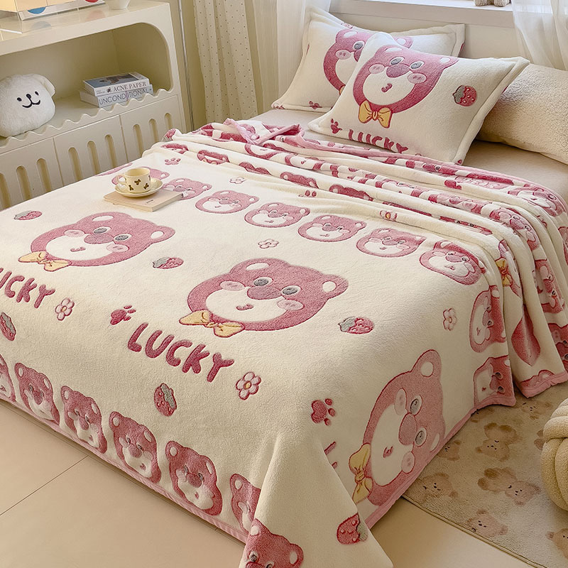 Picture of Blanket Coral Fleece Cover Blanket Flannel Blanket Cartoon Sofa Blanket Single Bed Sheet Single Air Conditioning Nap Blanket Quilt