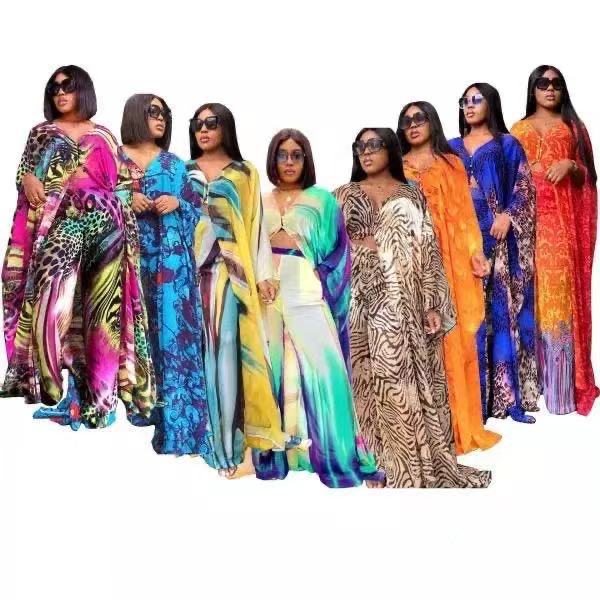 Cross-border sourcing African women's chiffon digital printed burqa loose trousers suit
