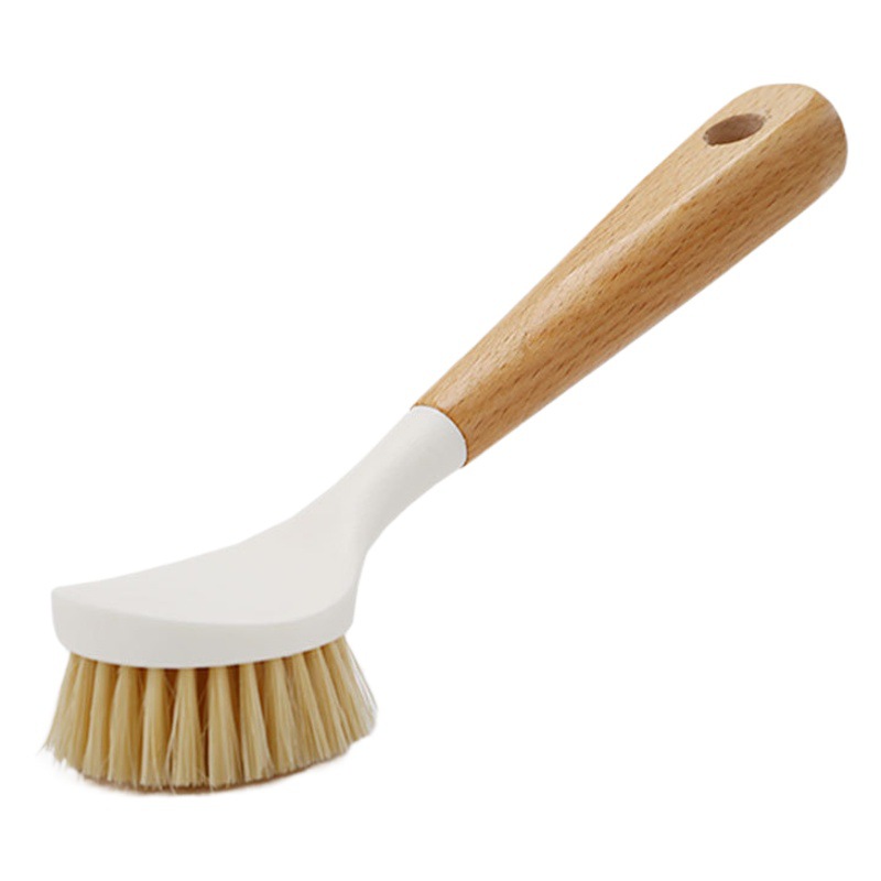 Natural Sisal Pot Brush Household Long Handle Dishwasher Wooden Handle Brush Kitchen Multifunctional Cleaning Brush Cleaning Artifact