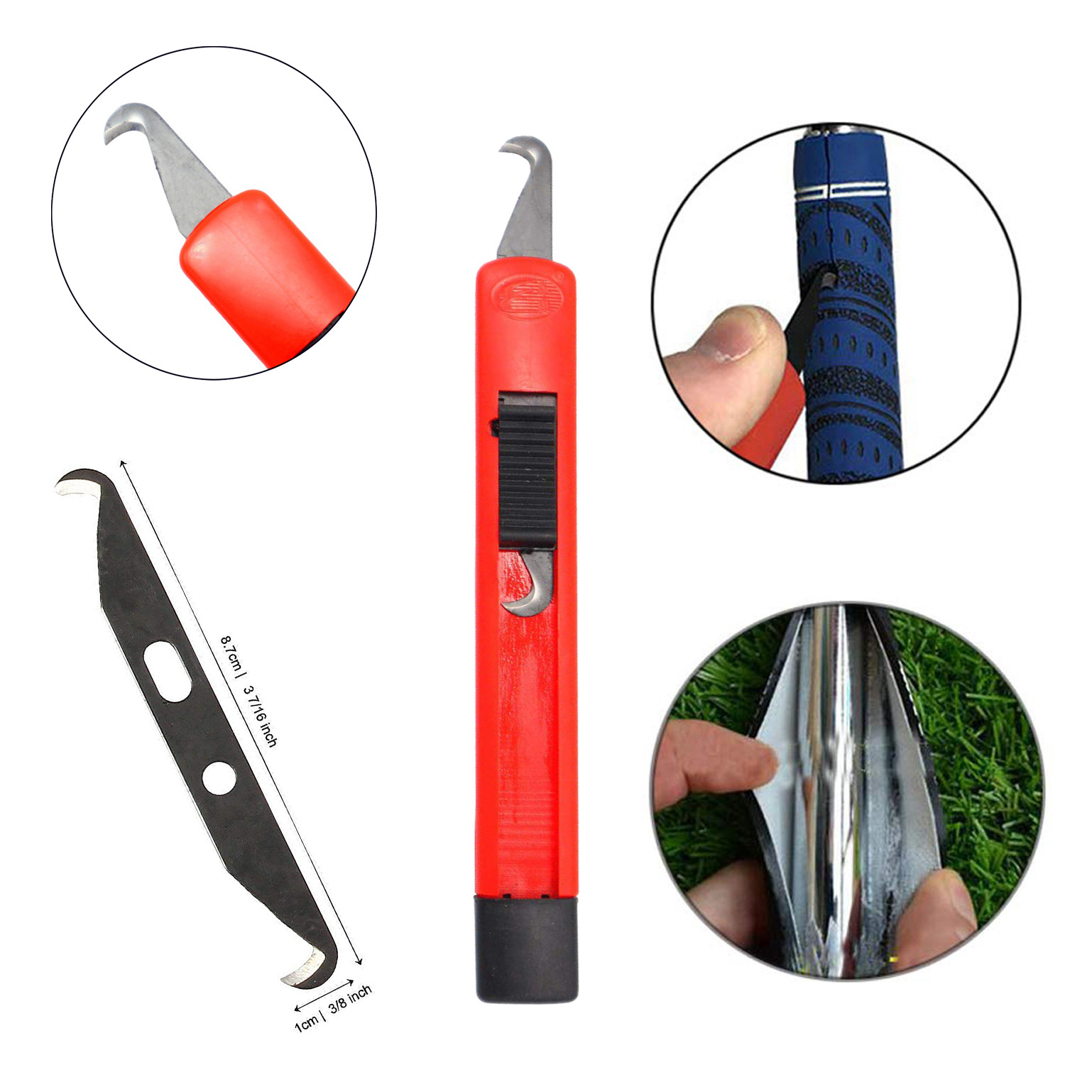 Picture of Golf Club Grip Replacement Tool Three-Piece Set of Grip Disassembly and Replacement Double-Sided Tape Hook Knife Holder Accessories